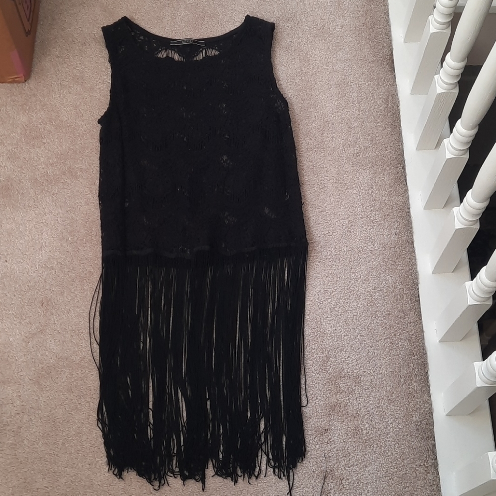 Fringed lace tank